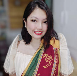 Pink cherry blossom with a tiara in the center with two sparkles